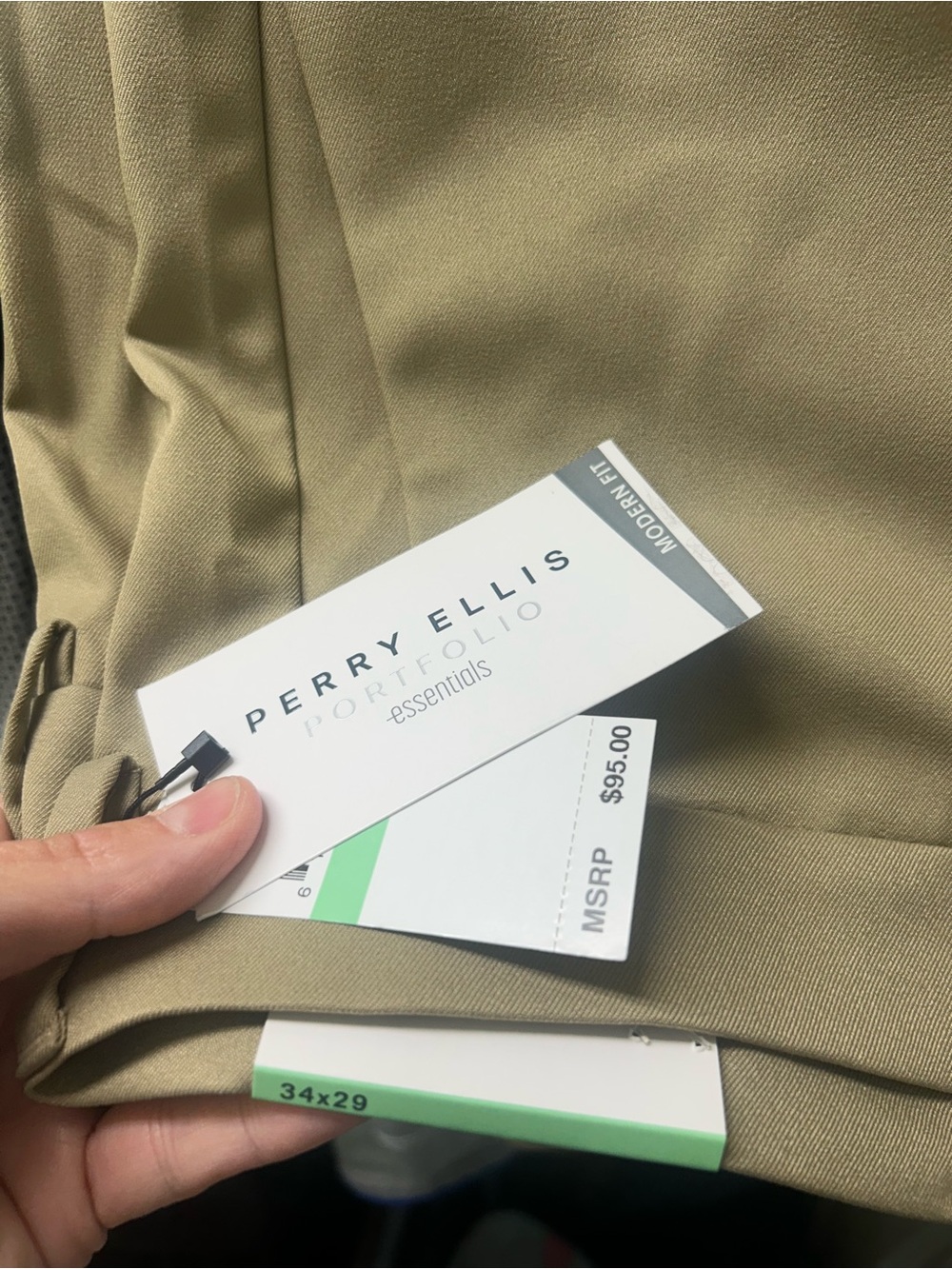 Perry Ellis Tan Straight-Leg Chinos